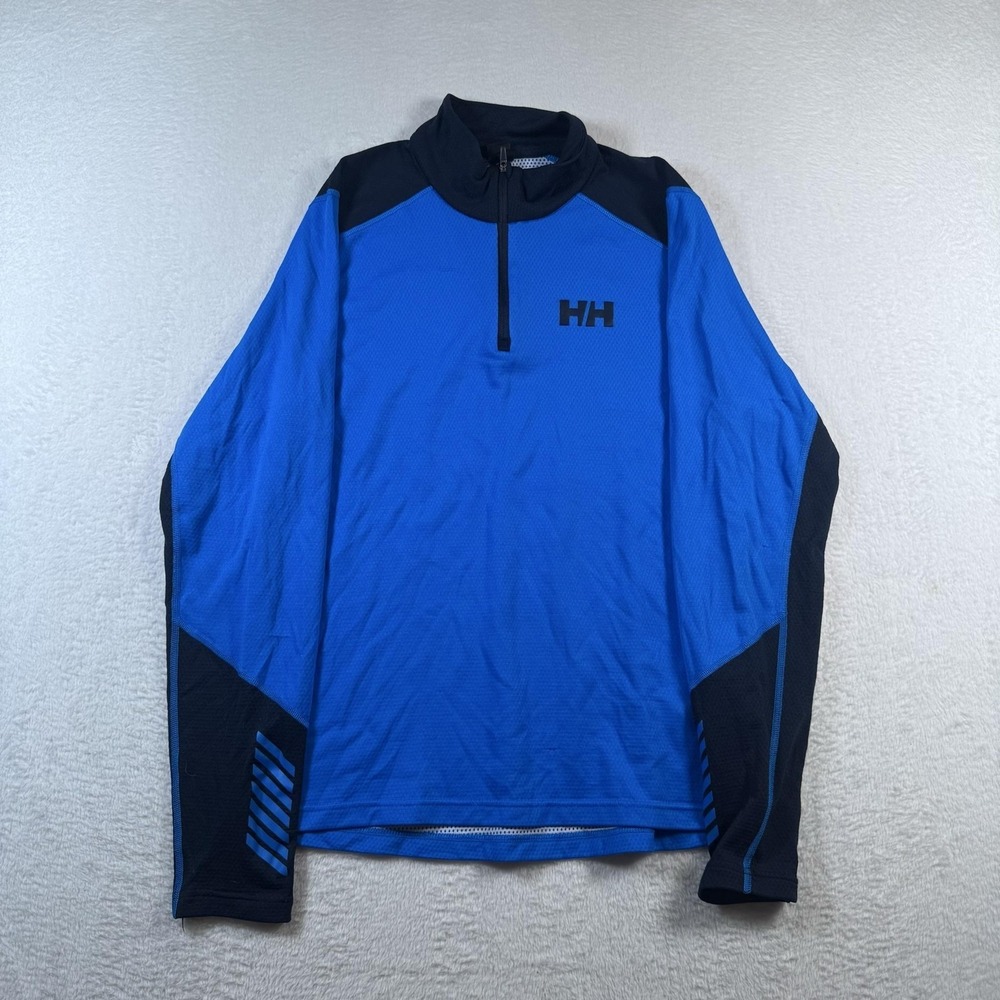 Helly Hansen 1/4 Zip Pullover Mens Small Blue Long Sleeve Base Layer Top